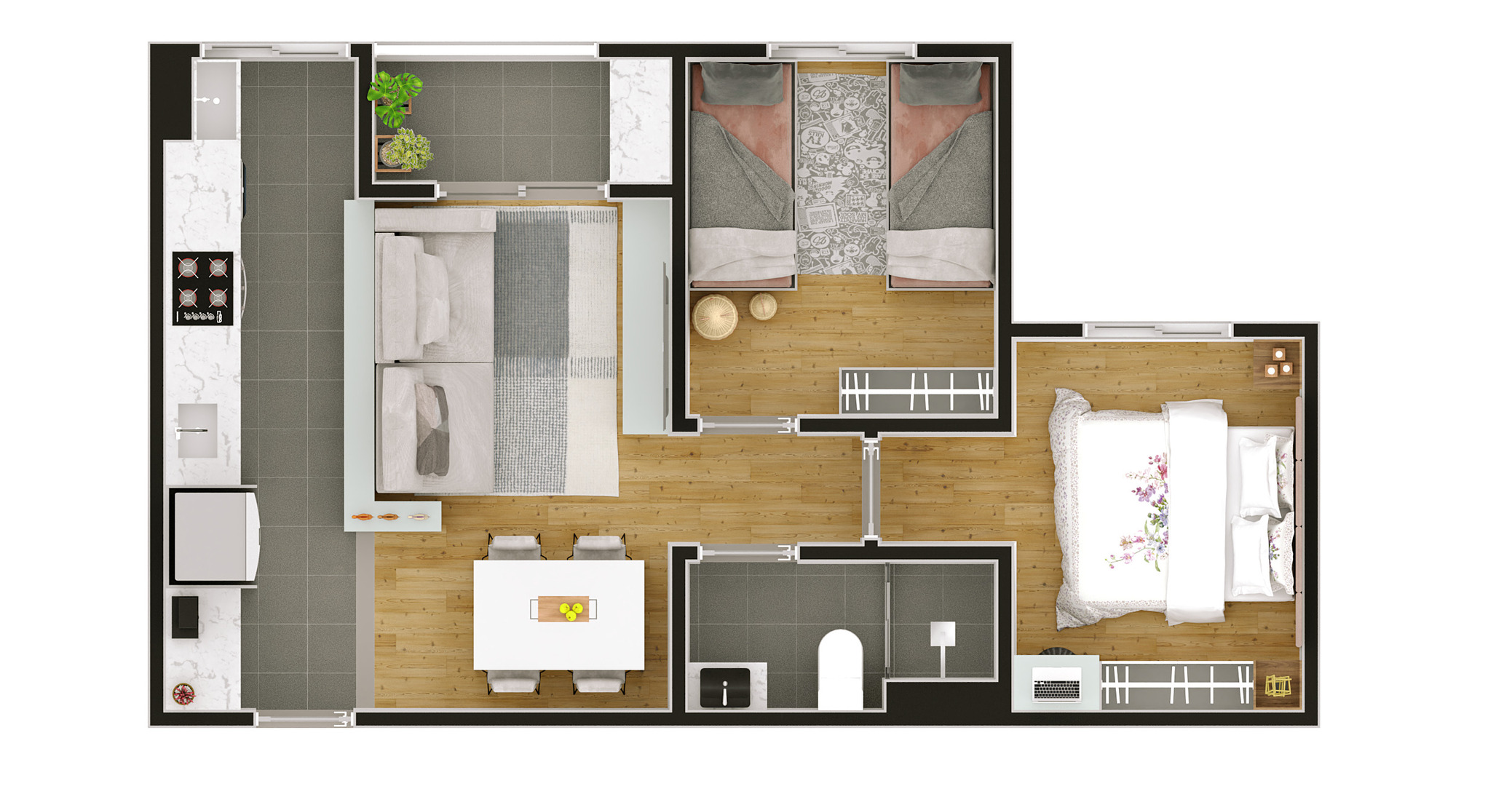 [SA] FLORENÇA - PLANTA MEIO 2DORMS 2D